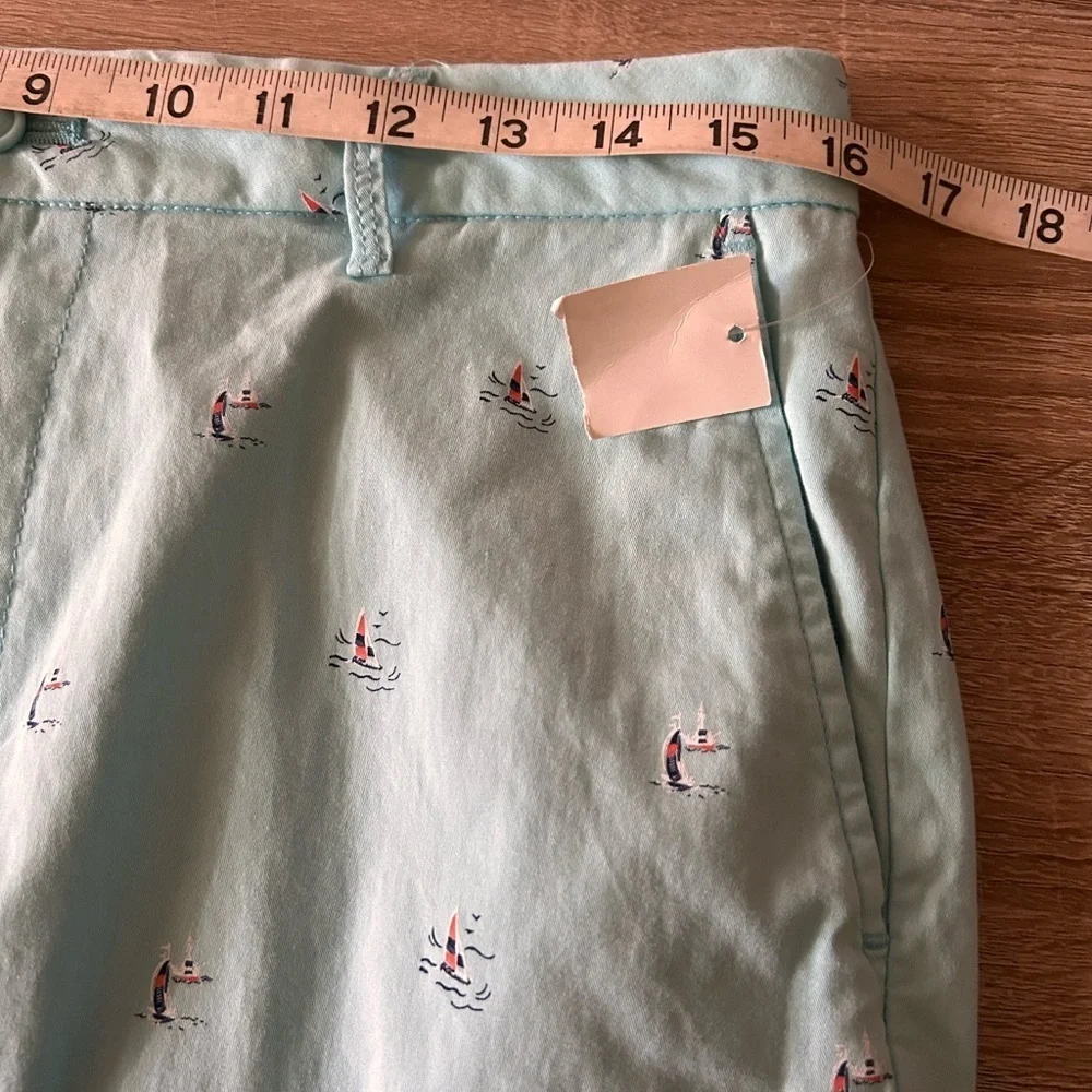 Izod Harborside Printed Men Flat Front Chino Stretch Shorts Size 30 New